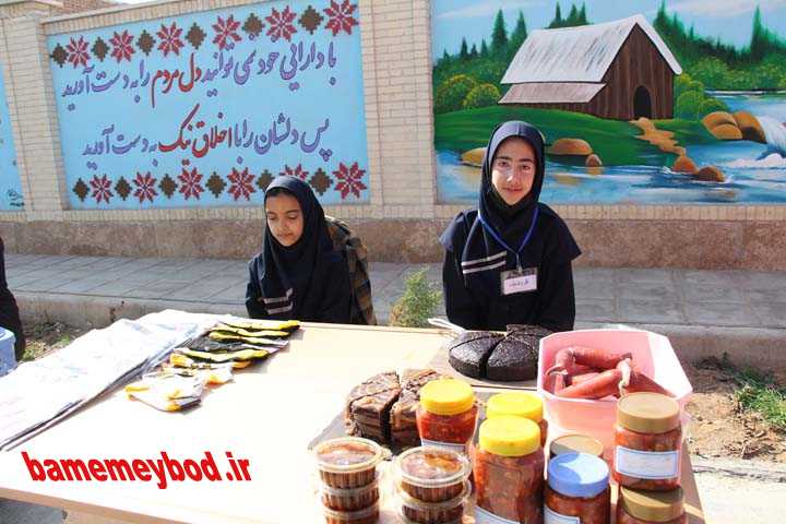 بازارچه کسب و کار دانش آموزی در مدرسه عاطفه بناپور میبد